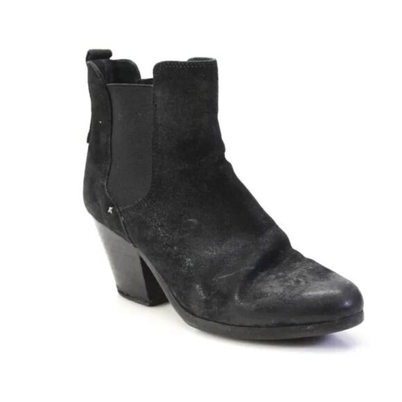 RAG‎ & BONE Devon Waxed Chelsea Ankle Pull On Boots Suede Size 8.5 - Picture 1 of 7